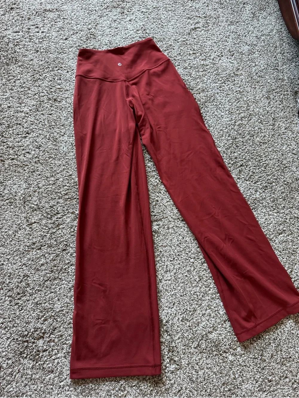 Lululemon Align High Rise Wide Leg Pants in Dark Terracotta